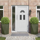 Planter 2 pcs Olive Green 50 x 50 x 75 cm Steel 883801