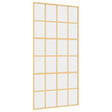 Sliding Door Gold 102.5x205 cm Clear ESG Glass and Aluminium 155174