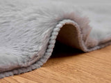 Anti-Slip Faux Rabbit Fur Rug OLITE Grey 200 cm Polyester 42021693
