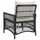 Garden Chair with Cushion Black 73 x 61 x 77 cm Poly Rattan 42006217