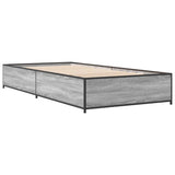 ZNTS Bed Frame Grey Sonoma 100x200 cm Engineered Wood and Metal 845109