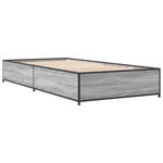 ZNTS Bed Frame Grey Sonoma 90x200 cm Engineered Wood and Metal 845114