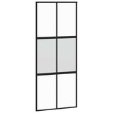 Sliding Door with Hardware Set Black 90x205 cm Tempered Glass 3375884