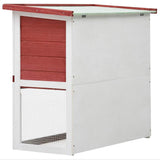 Outdoor Rabbit Hutch 1 Door Red Wood 170833