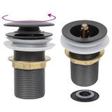 Bathroom Sink with Tap and Push Drain Gold Tempered Glass 3098462