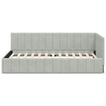 Corner Bed Frame with Headboard Light grey 100 x 200 cm Velvet 42016317