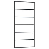 Sliding Door with Hardware Set Black 90x205 cm ESG Glass 3375788