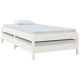 Stack Bed without Mattress White 90x190 cm Single Solid Wood Pine 820403