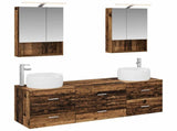 Bathroom Furniture Set 5 pcs Old Wood Engineered Wood and Glass 3407005