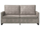 2 Seater Sofa Light Grey 130 x 81 x 82 cm Faux Suede Fabric 42040992