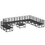 Garden Sofa Set with Cushion Black Aluminium 3378885