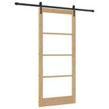 Sliding Door Natural and Black 93 x 211 cm 3332401