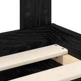 Bed Frame with Headboard Black 180 x 200 cm Solid Pine Wood 3410057