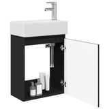 Bathroom Vanity Unit with Tap Black 45.5 x 25.5 x 84 cm 889492