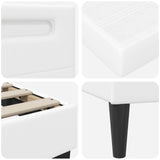 Bed Frame with LED Strip Lights White 90 x 190 cm Faux Leather 3415284