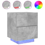 Bedside Cabinet with LED Lights Concrete Grey Engineered Wood 836741