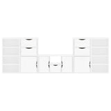 5 Piece TV Units with Storage ODDA White Solid Wood Pine 3365377
