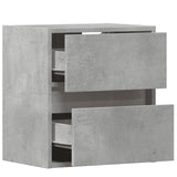 ZNTS Wall-mounted Bedside Cabinets with LED Lights 2 pcs Concrete Grey 3307968