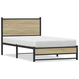 Metal Bed Frame without Mattress Sonoma Oak 100x200 cm 4007881