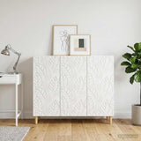 Sideboard High Gloss White 89 x 34.5 x 80 cm Engineered Wood 895109