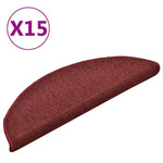 Stair Mats 15 pcs 56x17x3 cm Bordeaux Half Round 322372