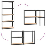 5-Layer Shelves 3 pcs Anthracite Steel&Engineered Wood 152859