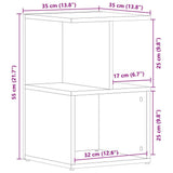 Bedside Cabinet 2 pcs Black Oak 35 x 35 x 55 cm Engineered Wood 862618