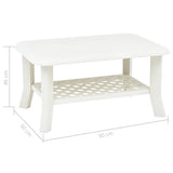 48793 Coffee Table White 90x60x46 cm Plastic