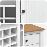 Kitchen Trolley PANAMA 2 pcs White and Honey Wax Solid-Pine 3425393