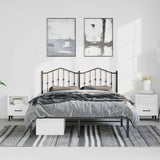 Metal Bed Frame without Mattress with Headboard Black 150x200cm 373791