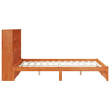 Bed Frame with Storage Headboard Wax Brown 140 x 190 cm 3423798