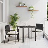 Garden Dining Set 3 pcs Black Powder-Coated Steel 3379247