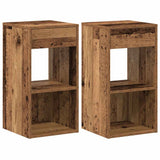 Bedside Cabinets with Drawer 2 pcs Old Wood 35x34x66.5 cm 858728