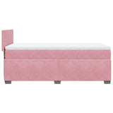 Box Spring Bed with Mattress Pink 100x200 cm Velvet 3286239