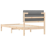 Bed Frame with Upholstered Headboard Light Grey 80 x 200 cm 877869