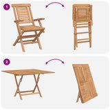 Garden Set 5 pcs Brown Solid Teak Wood 3437351