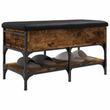Shoe Bench Smoked Oak 82x42x45 cm Engineered Wood 835194