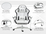 Computer Gaming Chair, PU Leather Desk Chair with Footrest, Swivel Task Chair with 135&deg Reclining T3398P343088