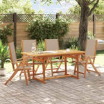 ZNTS 5 Piece Garden Dining Set Solid Wood Acacia and Textilene 3279324