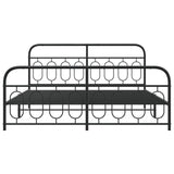 Metal Bed Frame without Mattress with Footboard Black 183x213cm 377140