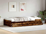 Bed Frame with Storage Smoked Oak 80 x 200 cm Engineered Wood 3429647