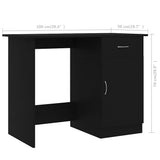 801081 Desk Black 100x50x76 cm Engineered Wood