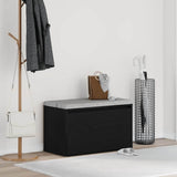 Hall Bench Black Oak 80 x 40 x 45 cm Engineered Wood 862701