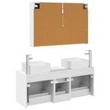 Bathroom Furniture Set 4 pcs White Engineered Wood and Glass 3406783