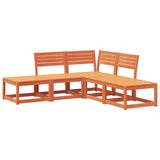 ZNTS 5 Piece Garden Sofa Set Wax Brown Solid Wood Pine 3216957