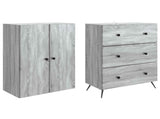 Cabinet Set 2 pcs Grey Sonoma 66 x 34.5 x 90 cm Engineered Wood 3416886