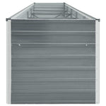Garden Raised Bed Galvanised Steel 400x80x45 cm Grey 47056