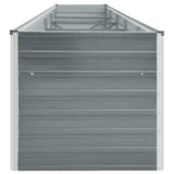 Garden Raised Bed Galvanised Steel 400x80x45 cm Grey 47056