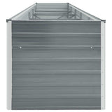 Garden Raised Bed Galvanised Steel 400x80x45 cm Grey 47056