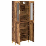 Highboard Old Wood 69.5 x 34 x 180 cm Engineered Wood and Glass 3415747